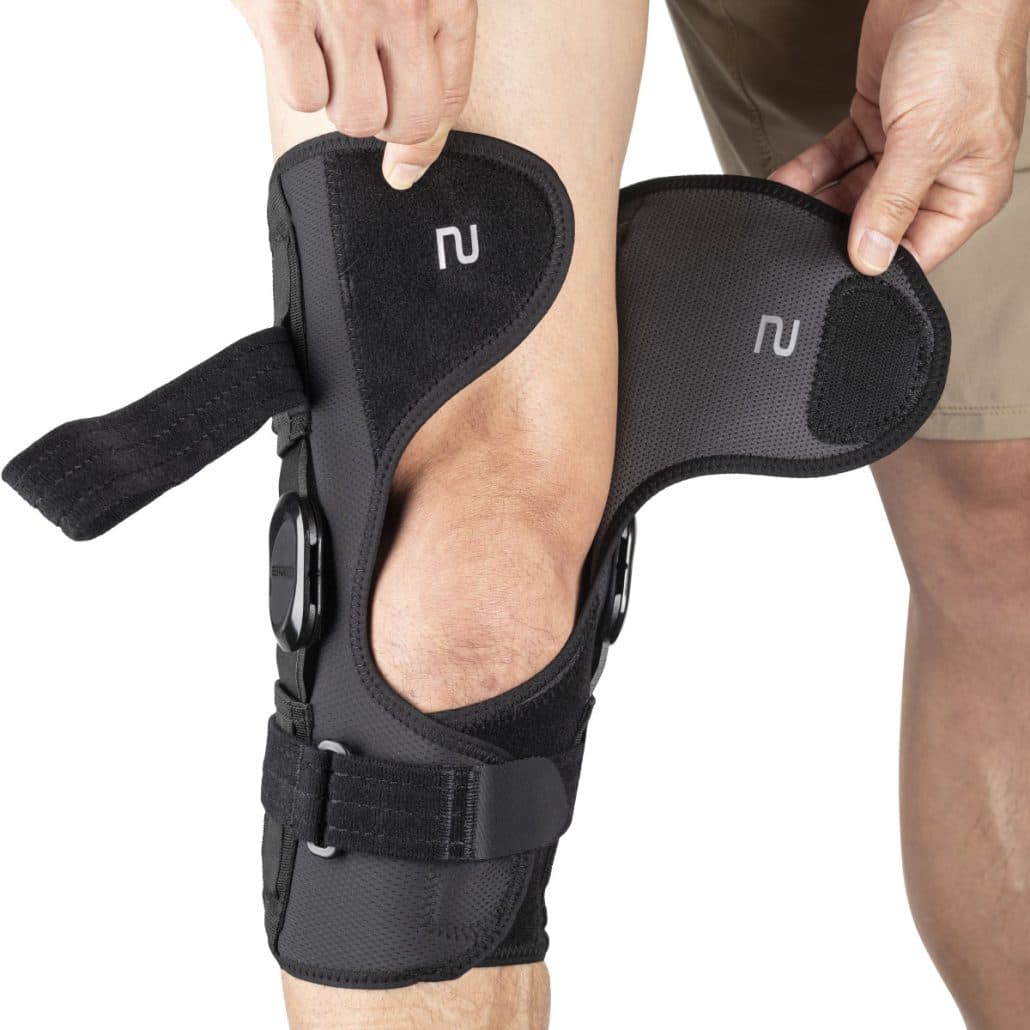 CrossRunner™  Soft Knee Brace Short Detail flap open on model